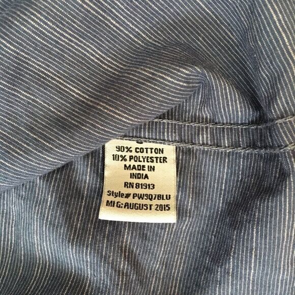 pd&c blue cotton button down shirt size small - Picture 8 of 9